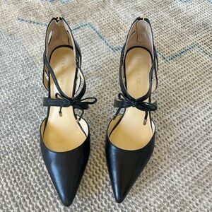 Franco Sarto Black Heels with Pointed Toe and Strap